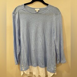J. Jill Light Blue Layered Long Sleeve Top